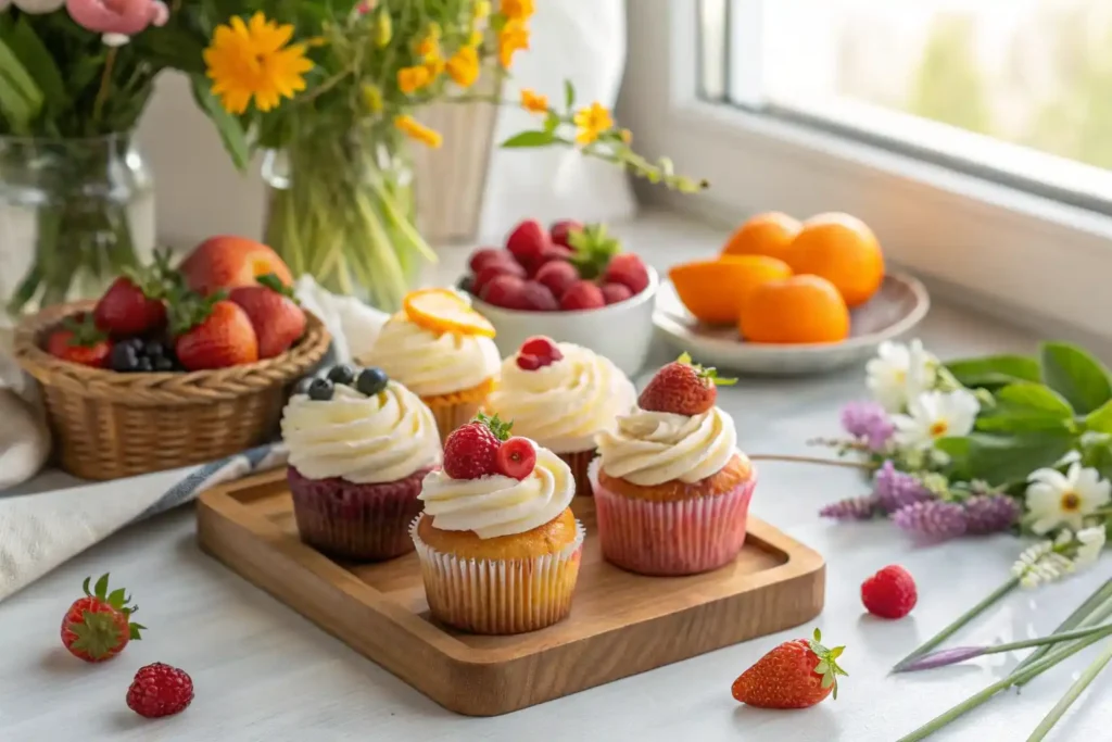 Assorted gluten-free cupcakes in different flavors