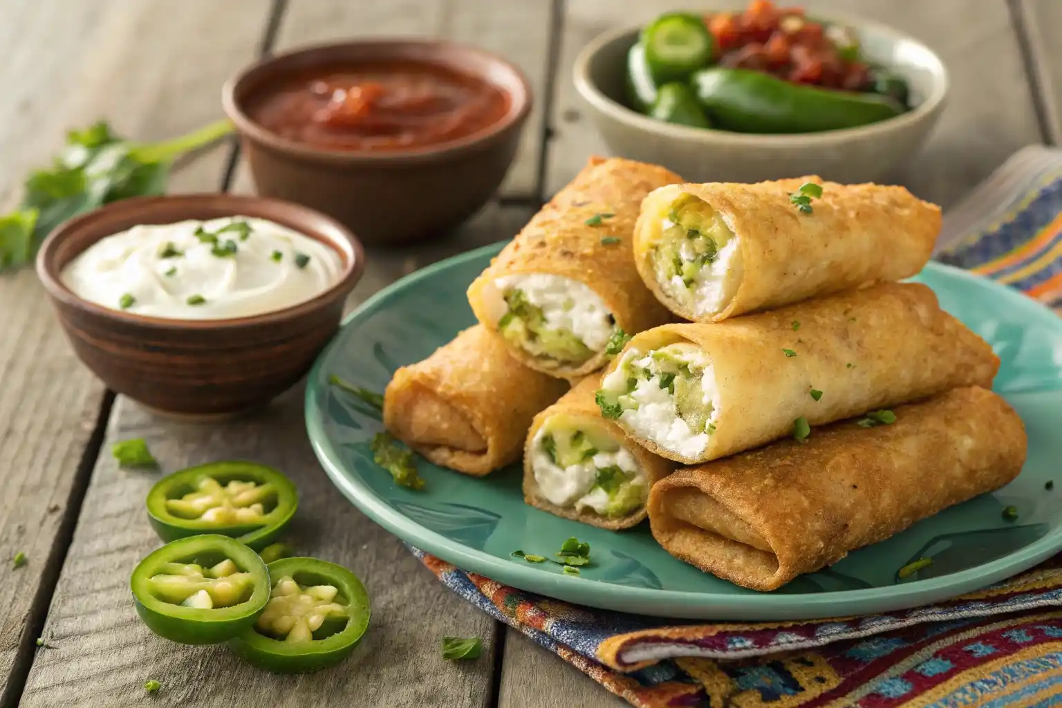 Egg roll wrapper goat cheese jalapeno recipe