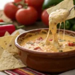 Rotel dip recipe Bowl of warm, cheesy Rotel dip with tortilla chips