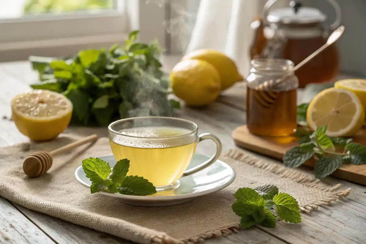 Lemon Balm Recipe for Weight Loss Fresh lemon balm tea with lemon and honey