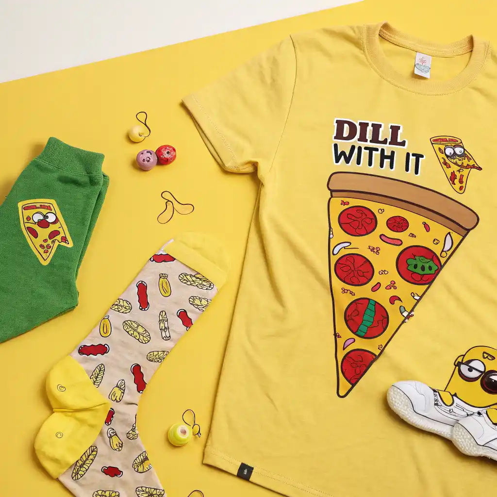 Pickle Pizza: The Boldest Food Trend of 2025 3 Pickle Pizza: The Boldest Food Trend of 2025 Pickle pizza-themed merchandise including stickers, pins, socks, and T-shirts